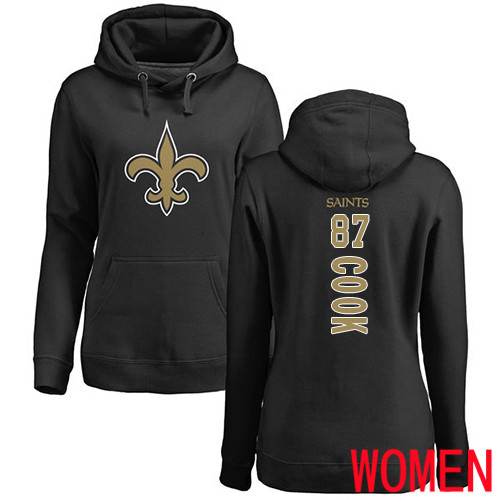 New Orleans Saints Black Women Jared Cook Backer NFL Football #87 Pullover Hoodie Sweatshirts